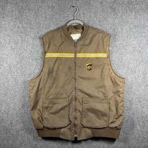 Vintage G.A. Rivers UPS Uniform Vest Jacket Thinsulate Brown Mens Size 46-48